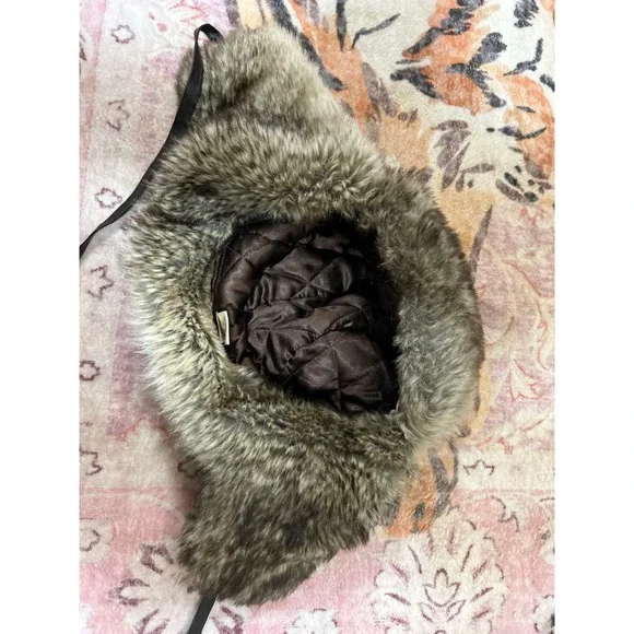 Champs Sports Trapper Hat Brown Plaid Faux Fur Ushanka Aviator Winter Cap Mens - Picture 5 of 6